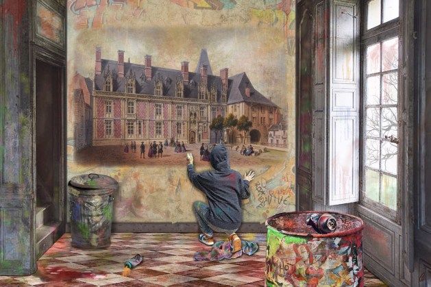 Peinture du chateau de Blois dans un squat